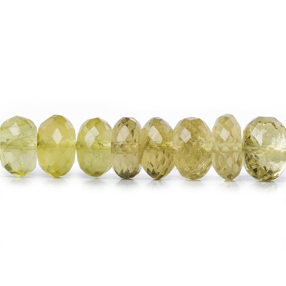 6-6.5mm Shaded Lemon Quartz faceted rondelles 14 inch 77 pieces - The Bead Traders