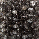 6-6.5mm Tourmalinated Quartz rondelle Black Gold Rosary Chain by the foot 35 beads - The Bead Traders