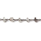 6-6.5mm Tourmalinated Quartz rondelle Black Gold Rosary Chain by the foot 35 beads - The Bead Traders