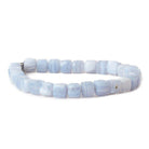 6-7.5mm Blue Lace Agate faceted cubes 8 inch 26 beads - The Bead Traders
