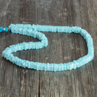 6-7.5mm Blue Opal Square Heishis 16 inch 150 beads - The Bead Traders