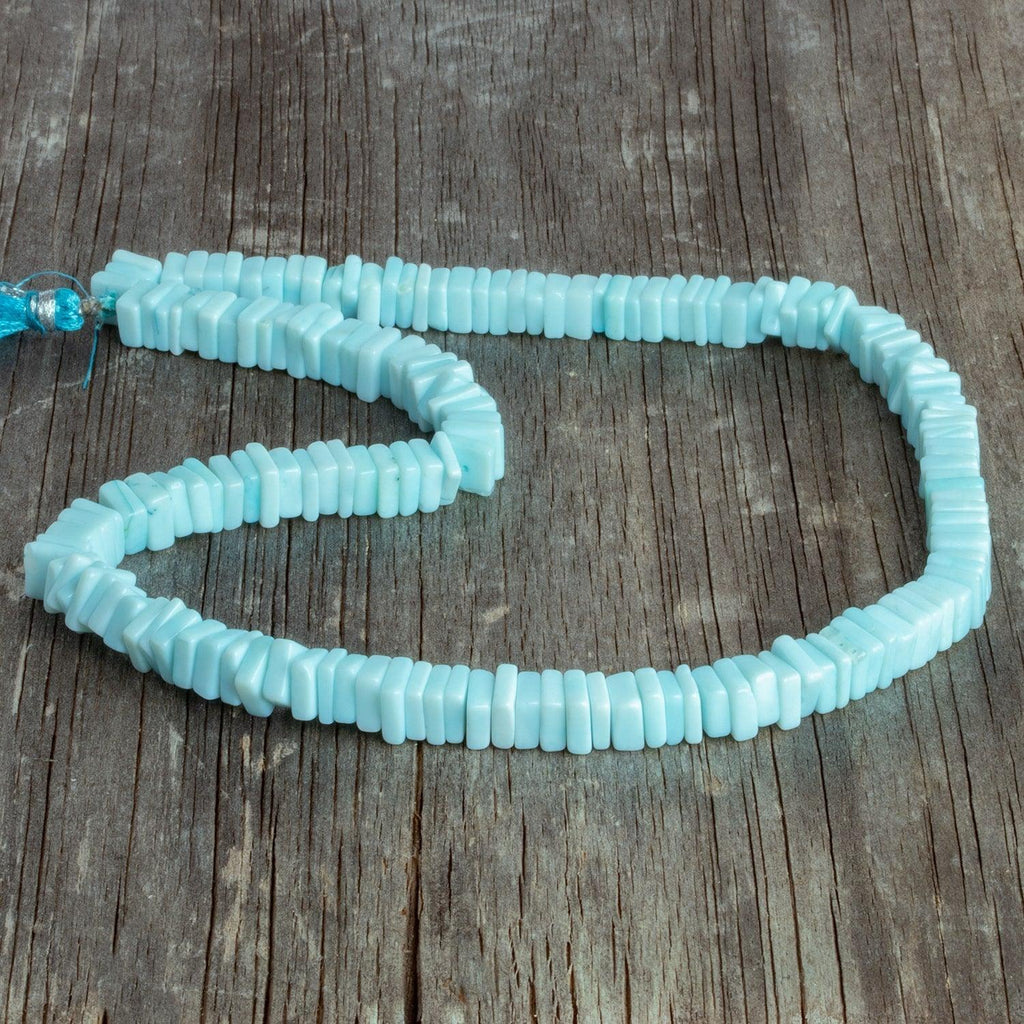 6-7.5mm Blue Opal Square Heishis 16 inch 150 beads - The Bead Traders