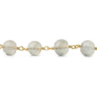 6-7.5mm Cream Moonstone faceted round Vermeil Chain by the foot 27 beads - The Bead Traders