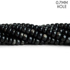 6-7.5mm Obsidian Plain Rondelles 16 inch 85 beads - The Bead Traders
