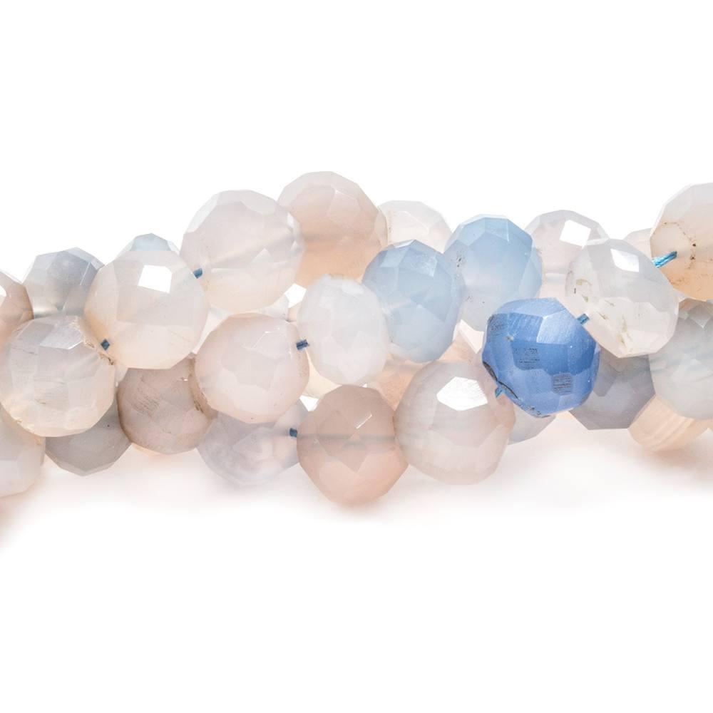 6-7mm Blue & Beige Pink Chalcedony faceted rondelle beads 15 inches 70 pcs - The Bead Traders