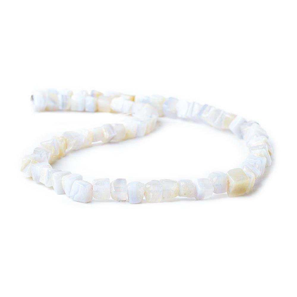 6-7mm Blue Lace Agate Plain Cube Beads 66 pieces - The Bead Traders