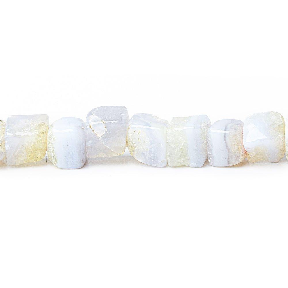 6-7mm Blue Lace Agate Plain Cube Beads 66 pieces - The Bead Traders