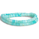 6-7mm Blue Opal Plain Heishis 16 inch 140 beads - The Bead Traders