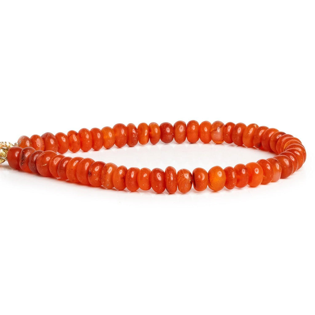 6-7mm Carnelian Plain Rondelles 7.5 inch 50 beads - The Bead Traders