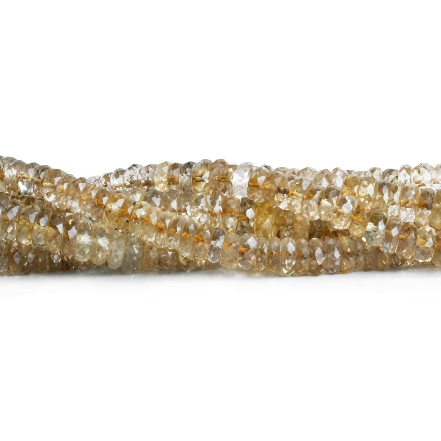 6-7mm Champagne Quartz Faceted Heishis 8 inch 75 beads - The Bead Traders
