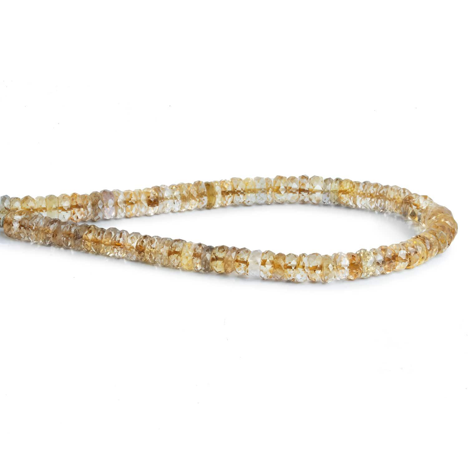 6-7mm Champagne Quartz Faceted Heishis 8 inch 75 beads - The Bead Traders