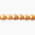 6-7mm Golden Freshwater Pearl Side Drilled Button 15 inch - The Bead Traders