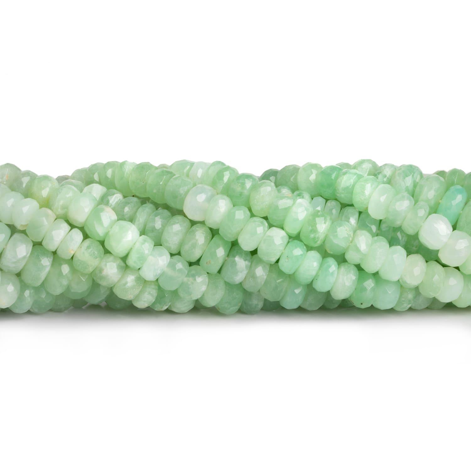 6-7mm Green Moonstone Faceted Rondelles 15 inch 85 beads - The Bead Traders