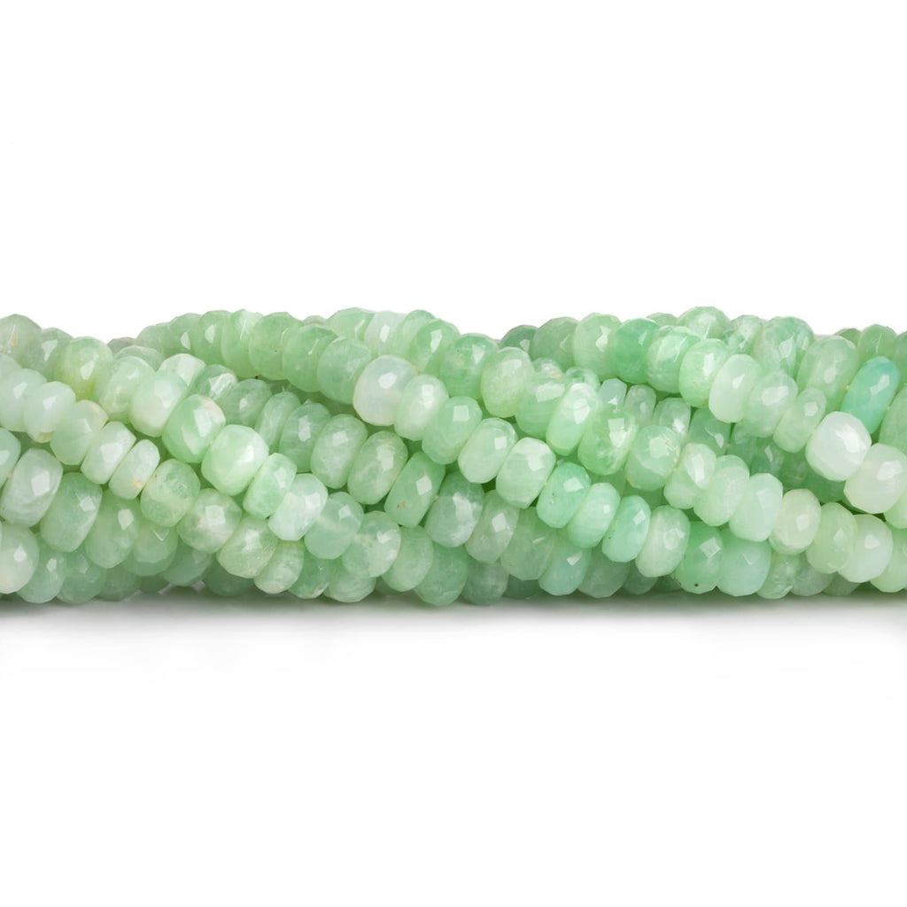 6-7mm Green Moonstone Faceted Rondelles 15 inch 85 beads - The Bead Traders