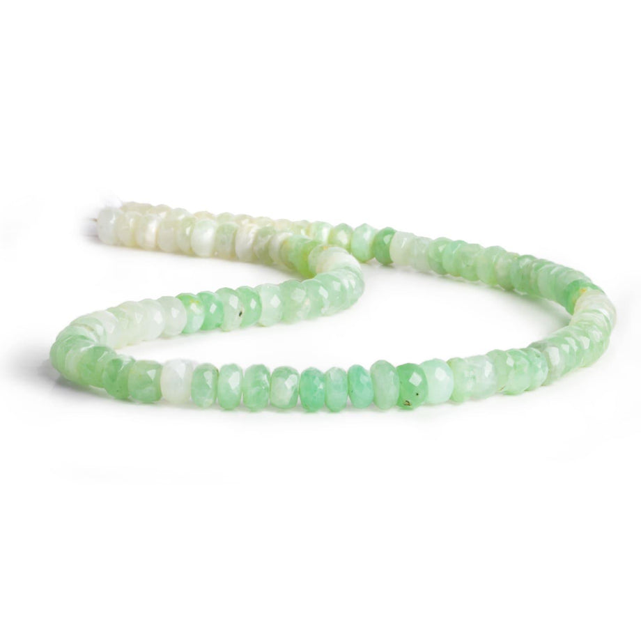 3 Rows 4x6mm Faceted Green Jade Natural Gems Rondelle Beads - Foto 6
