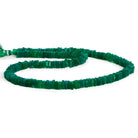 6-7mm Green Onyx Square Heishis 16 inch 170 beads - The Bead Traders
