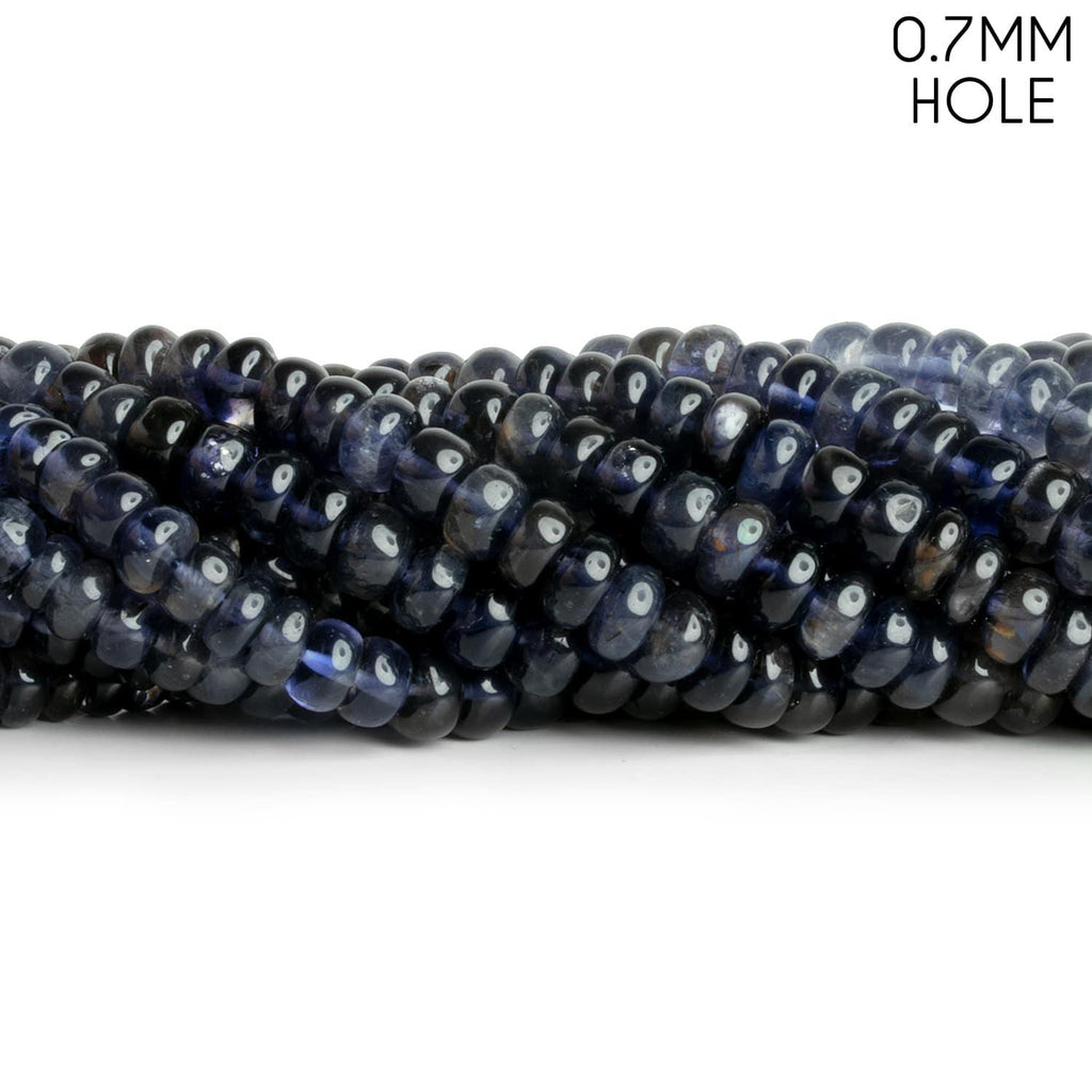 6-7mm Iolite Plain Rondelles 16 inch 95 beads - The Bead Traders