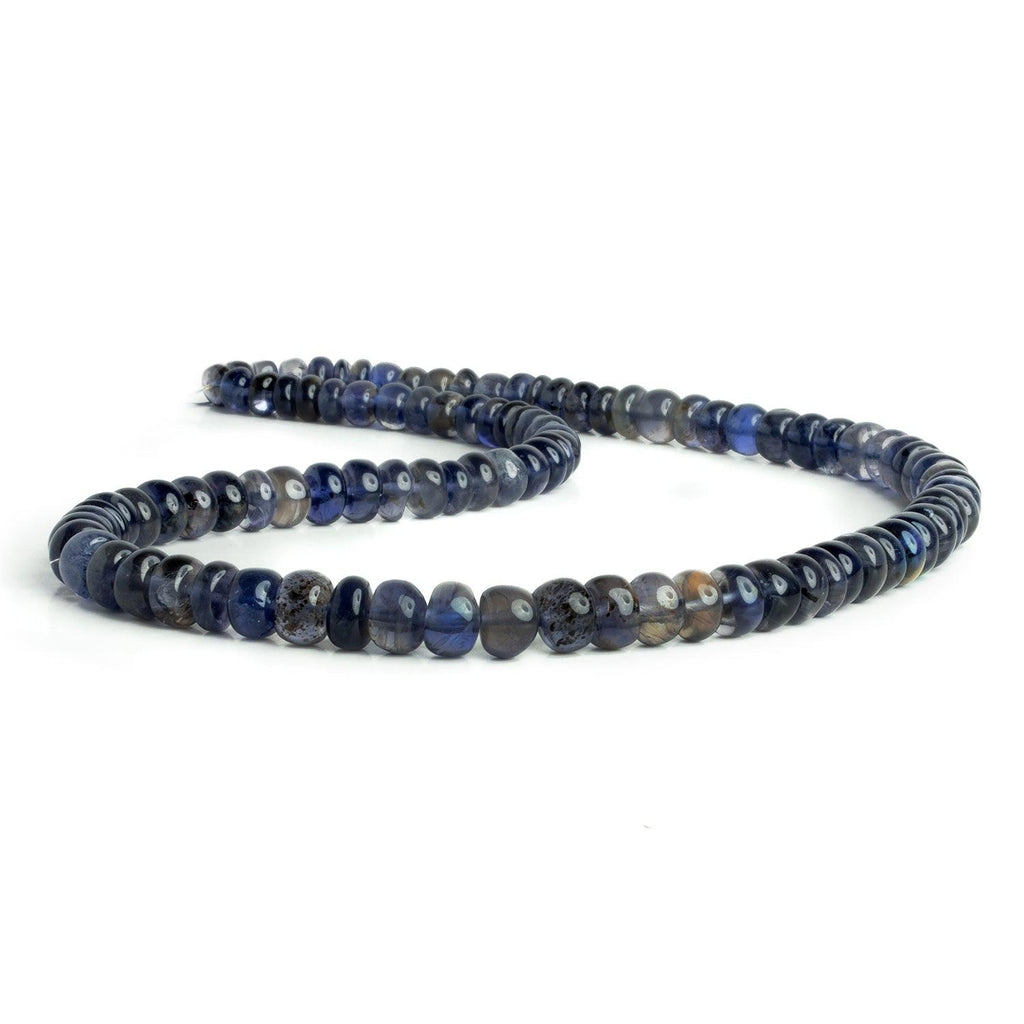 6-7mm Iolite Plain Rondelles 16 inch 95 beads - The Bead Traders