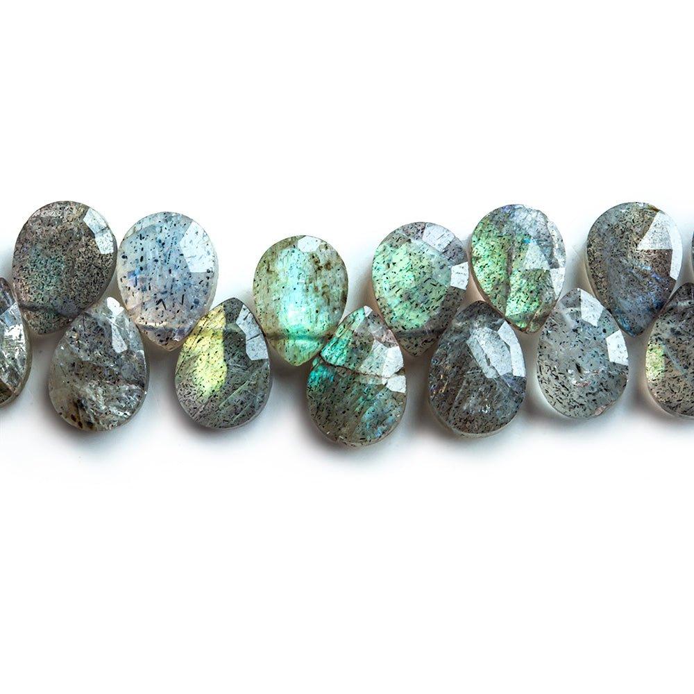 6-7mm Labradorite Faceted Pear Beads 5.5 inch 45 pieces - The Bead Traders