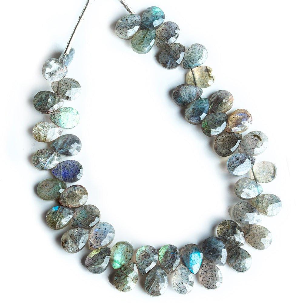 6-7mm Labradorite Faceted Pear Beads 5.5 inch 45 pieces - The Bead Traders