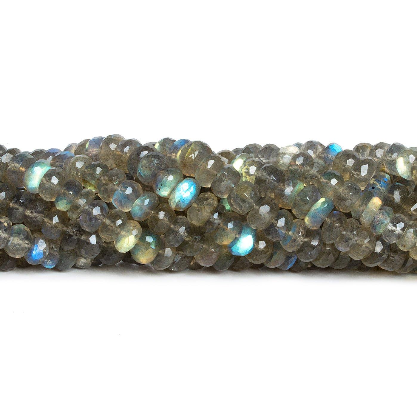 6-7mm Labradorite Faceted Rondelles 8 inch 50 beads - The Bead Traders