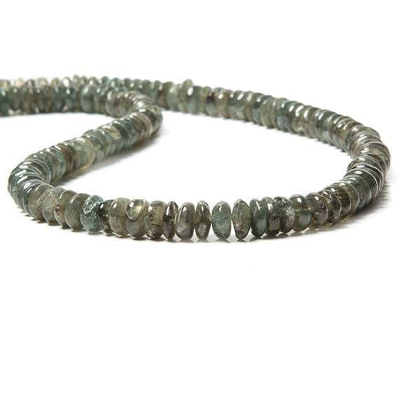 6-7mm Moss Quartz plain rondelle Beads 16 inches 140 pieces - The Bead Traders