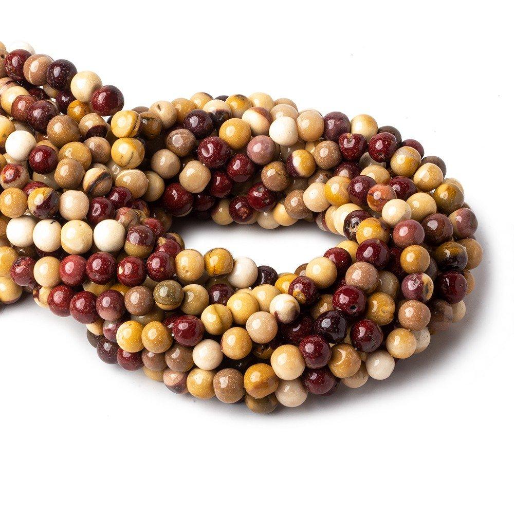 6-7mm Moukaite Jasper Plain Round Beads 13.5 inch 53 pieces - The Bead Traders