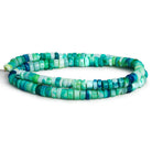 6-7mm Multi Teal Opal Plain Heishis 16 inch 115 beads - The Bead Traders