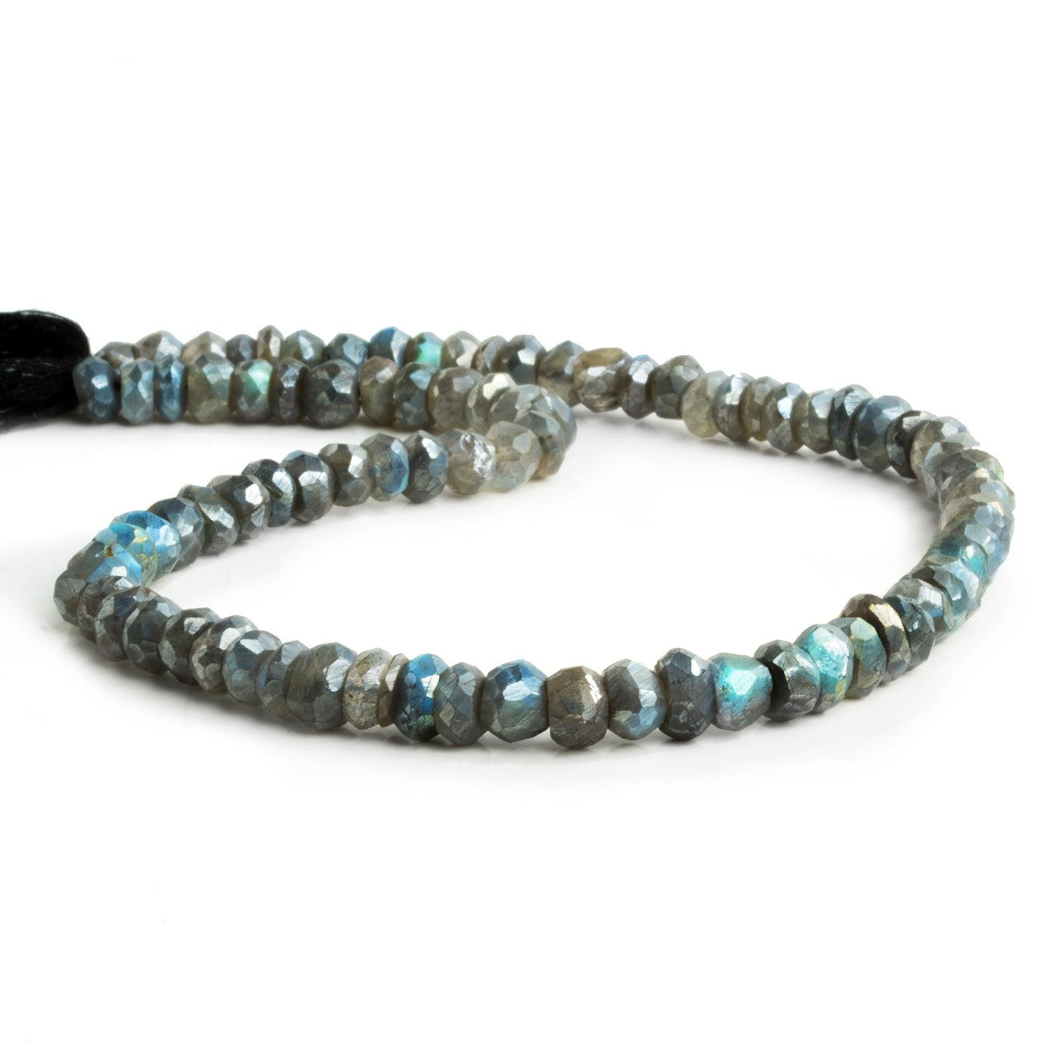 6-7mm Mystic Labradorite faceted rondelle beads 14 inch 93 pieces - The Bead Traders