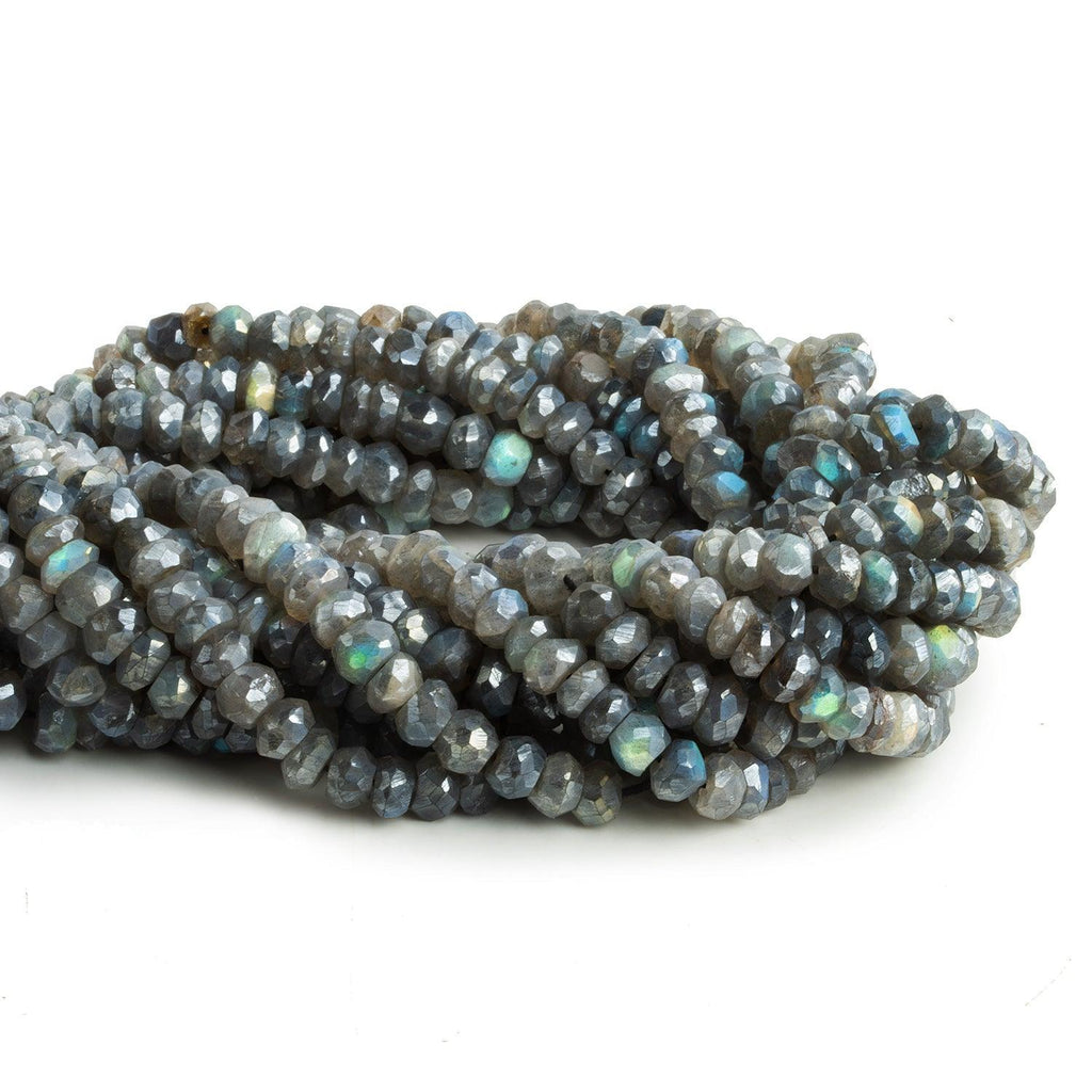 6-7mm Mystic Labradorite faceted rondelle beads 14 inch 93 pieces - The Bead Traders