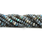 6-7mm Mystic Labradorite faceted rondelle beads 14 inch 93 pieces - The Bead Traders