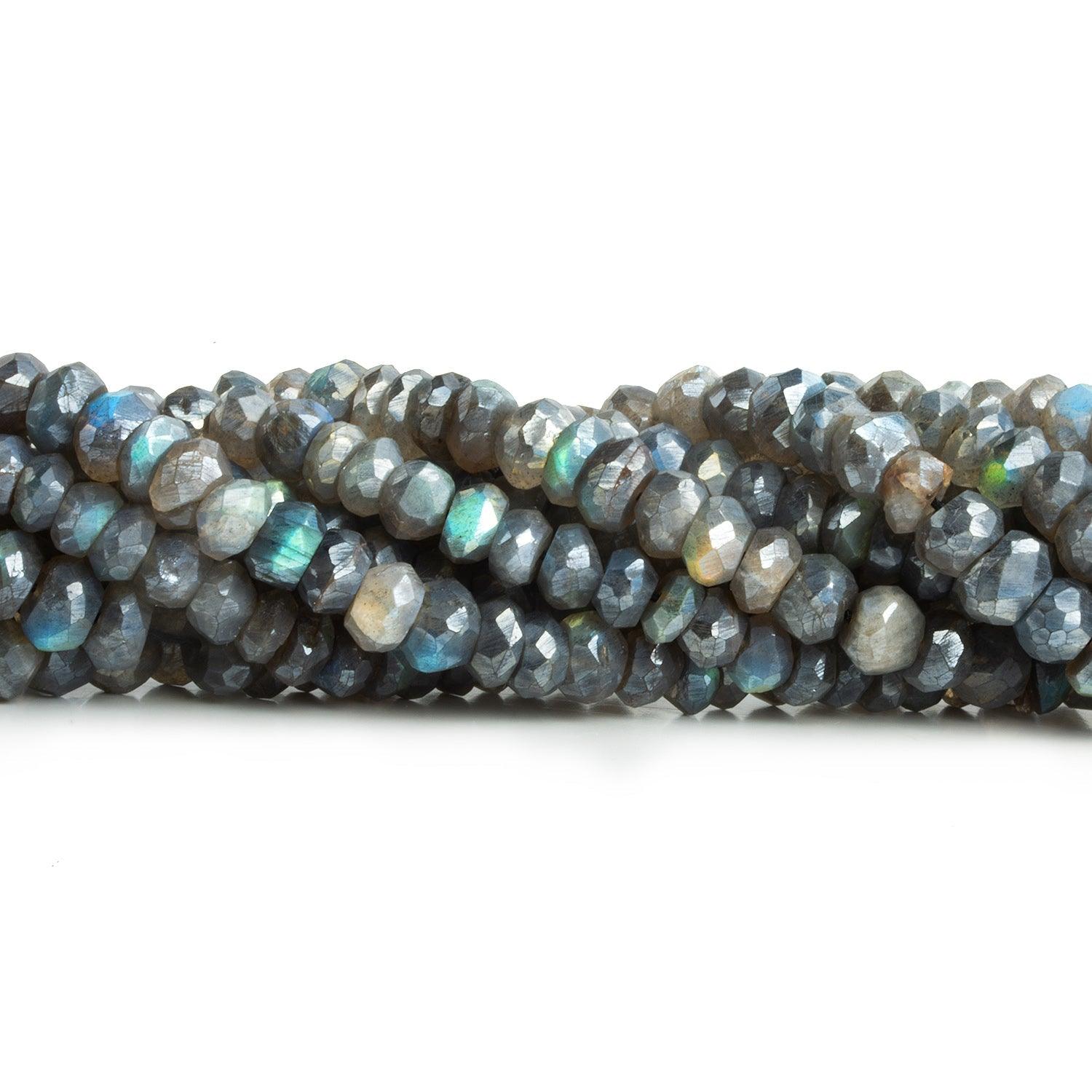6-7mm Mystic Labradorite faceted rondelle beads 14 inch 93 pieces - The Bead Traders