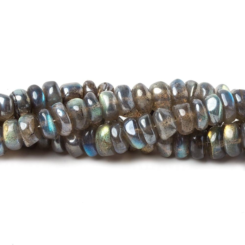 6-7mm Mystic Labradorite Plain Rondelle Beads 8 inches 52 pieces - The Bead Traders