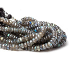 6-7mm Mystic Labradorite Plain Rondelle Beads 8 inches 52 pieces - The Bead Traders