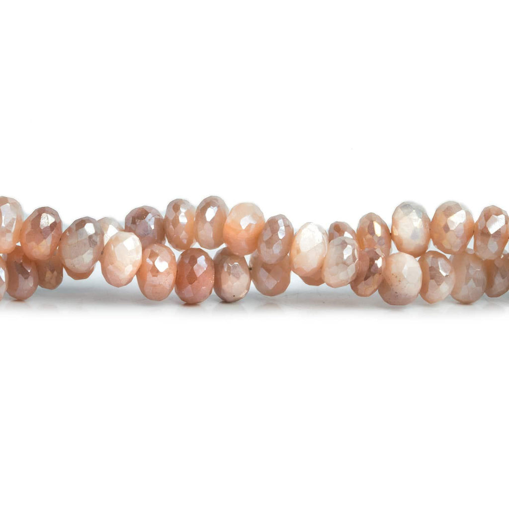 6-7mm Mystic Moonstone Faceted Rondelles 7.5 inch 45 beads - The Bead Traders
