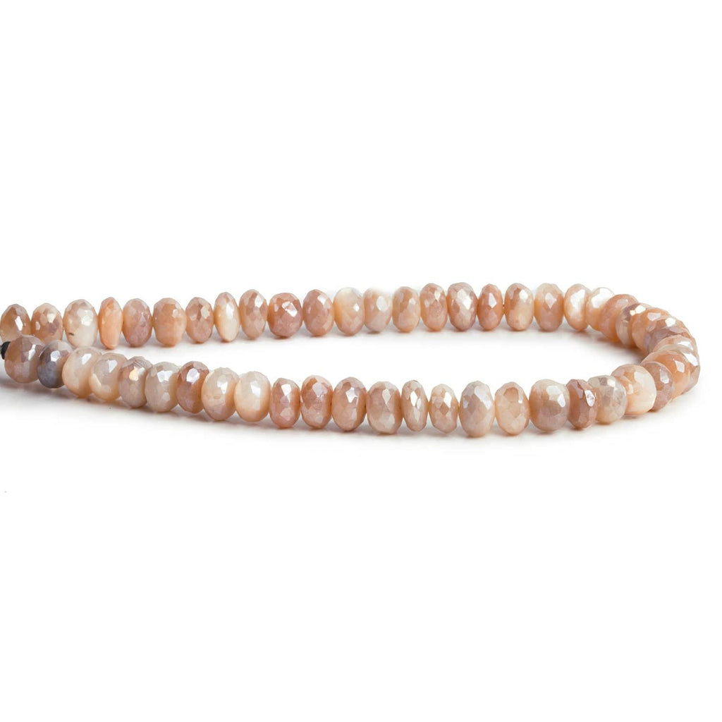 6-7mm Mystic Moonstone Faceted Rondelles 7.5 inch 45 beads - The Bead Traders
