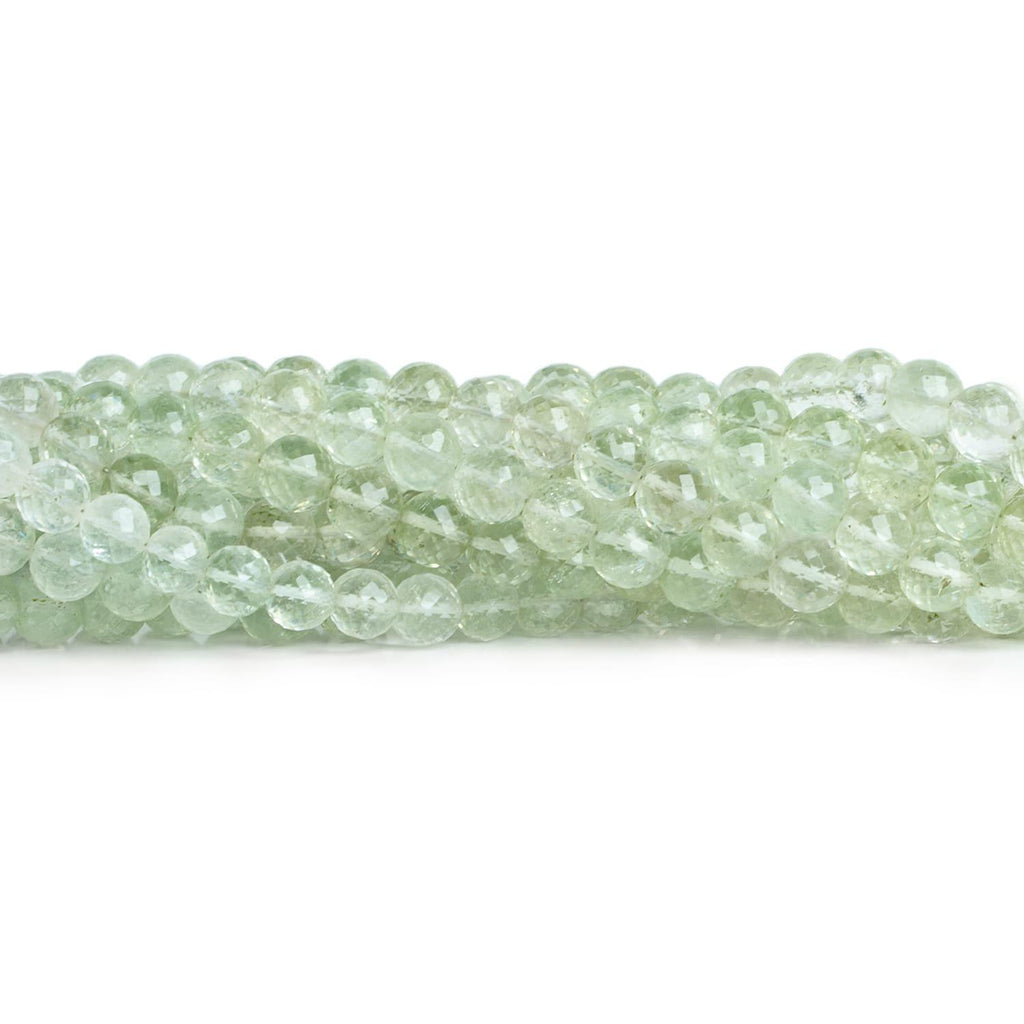 6-7mm Prasiolite Faceted Rounds 7.5 inch 28 beads - The Bead Traders