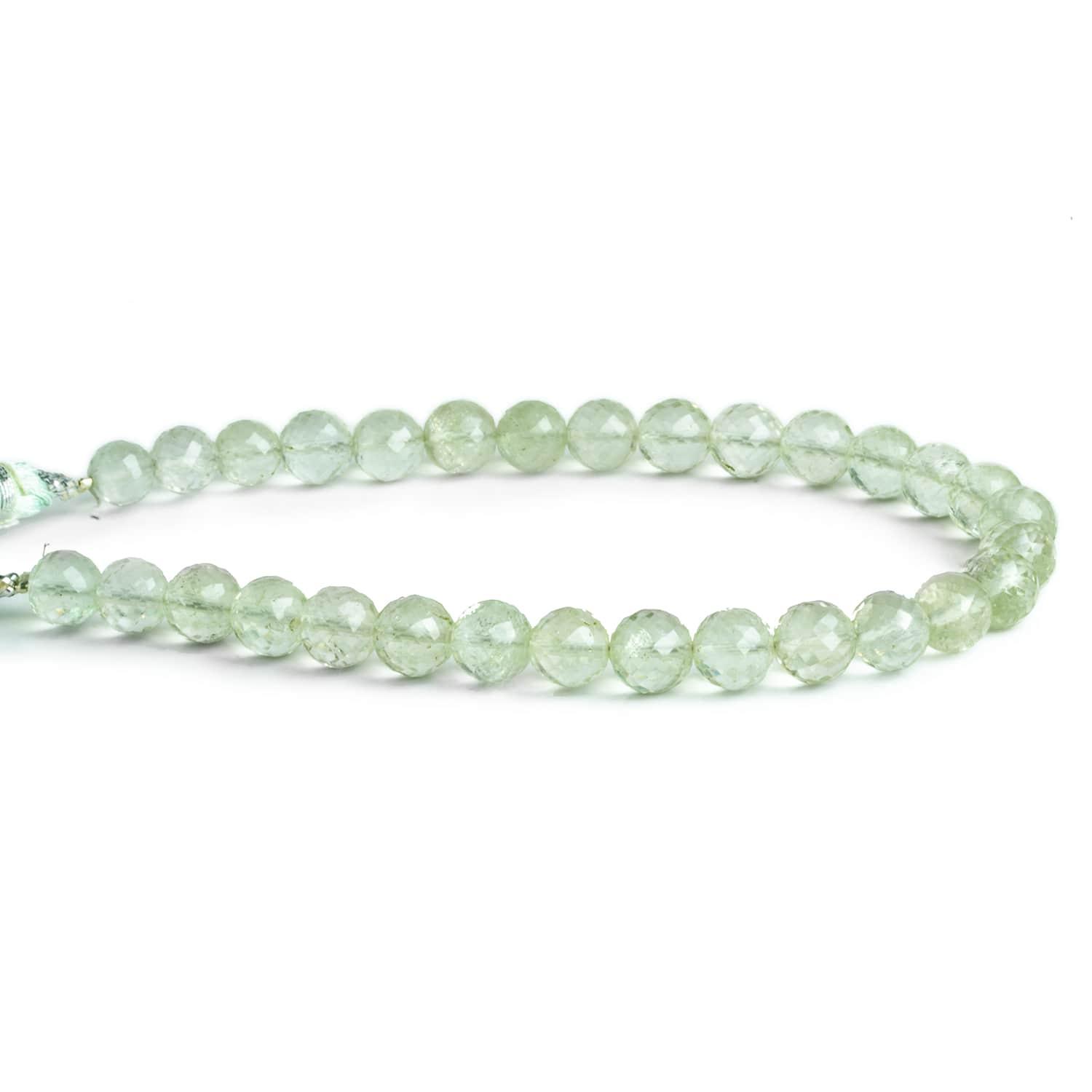 6-7mm Prasiolite Faceted Rounds 7.5 inch 28 beads - The Bead Traders