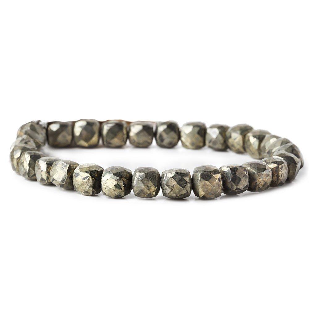 6-7mm Pyrite Faceted Cube Beads 29 pieces - The Bead Traders