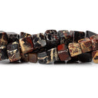 6-7mm Red Snakeskin Jasper Plain Cubes 65 pieces - The Bead Traders
