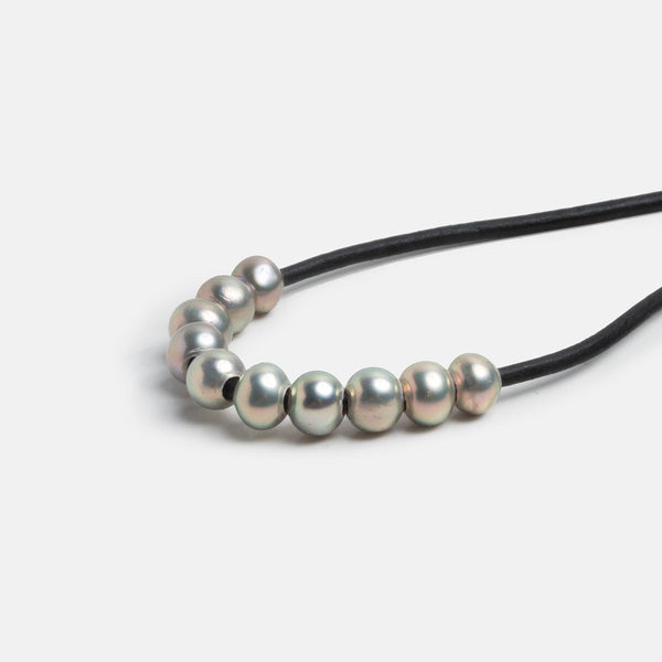 6-7mm Silver Large Hole Off Round Pearls 15 inch 70 pieces