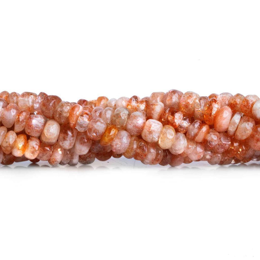 6-7mm Sunstone Plain Rondelles 16 inch 115 beads - The Bead Traders