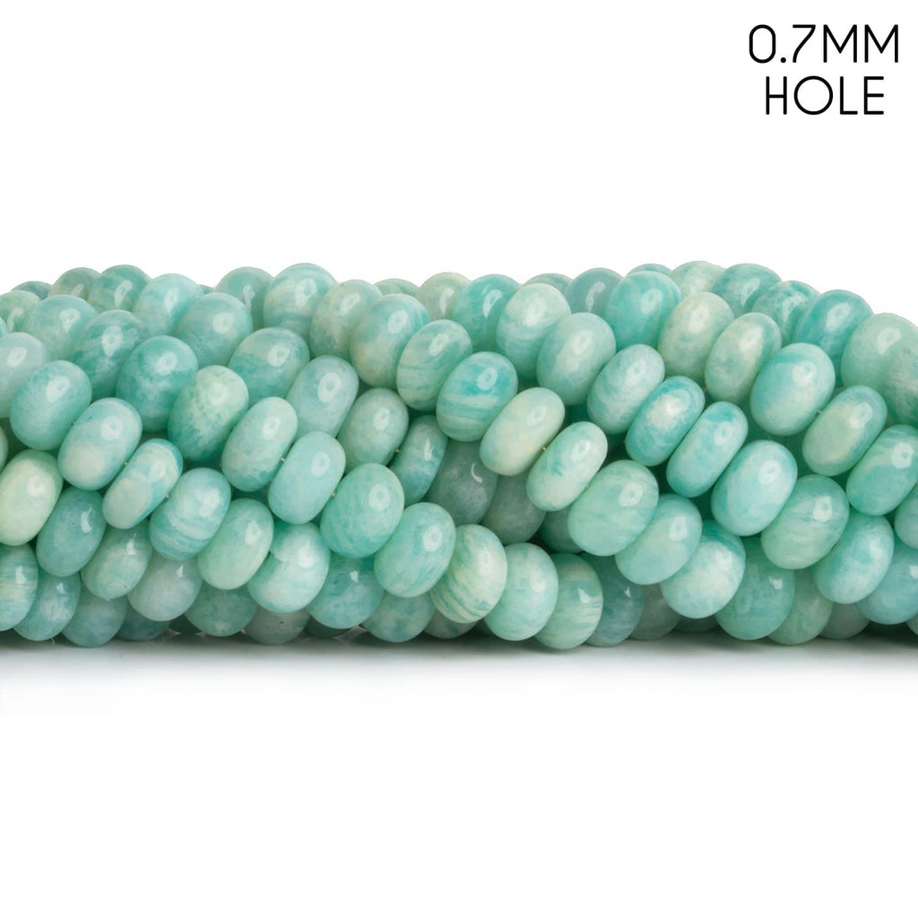 6-8mm Amazonite Plain Rondelles 16 inch 85 beads - The Bead Traders
