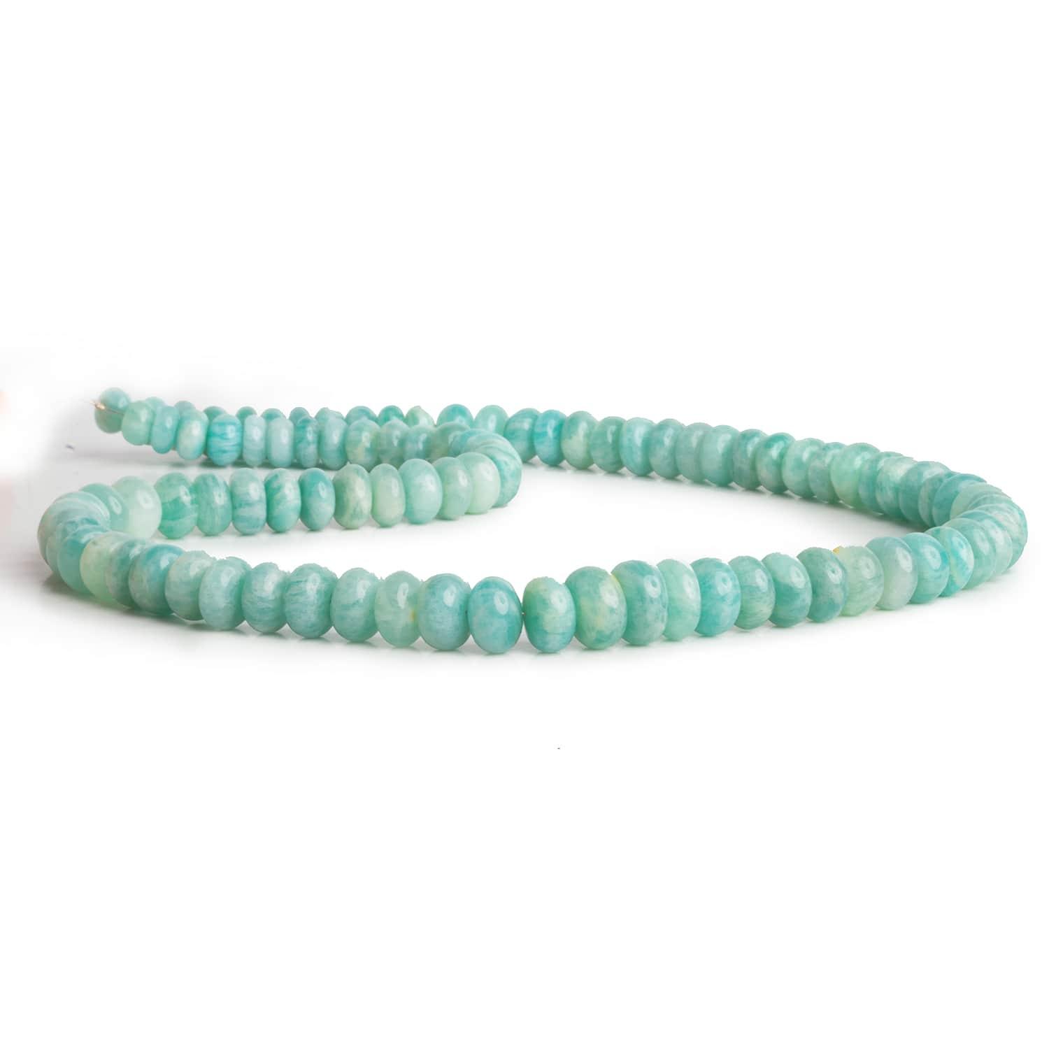 6-8mm Amazonite Plain Rondelles 16 inch 85 beads - The Bead Traders