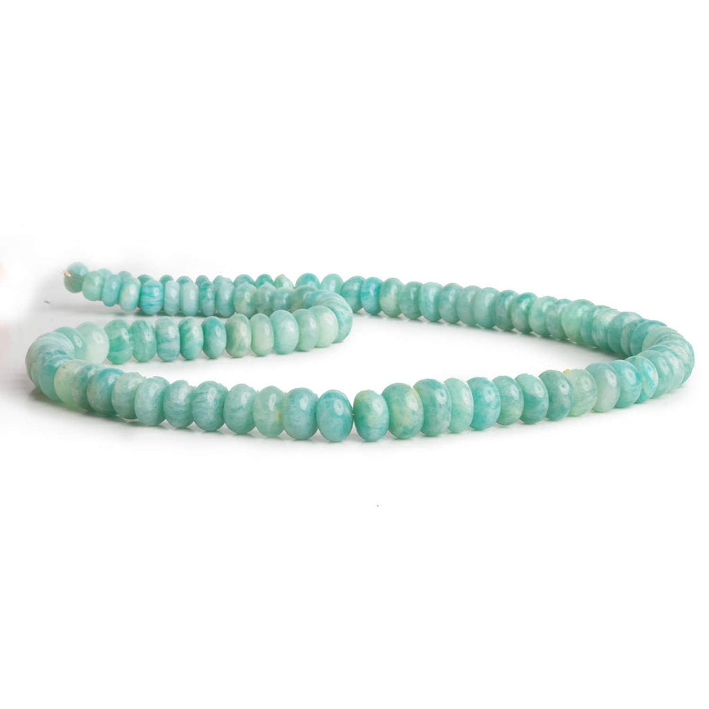 6-8mm Amazonite Plain Rondelles 16 inch 85 beads - The Bead Traders