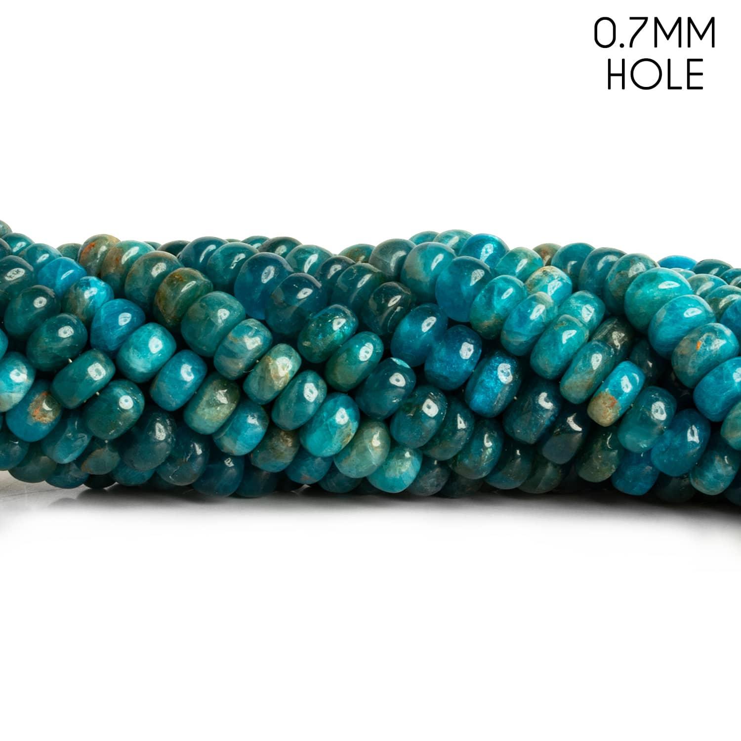 6-8mm Apatite Plain Rondelles 16 inch 80 beads - The Bead Traders