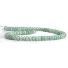 6-8mm Aquamarine Plain Rondelles 16 inch 85 beads - The Bead Traders