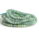 6-8mm Aquamarine Plain Rondelles 16 inch 85 beads - The Bead Traders