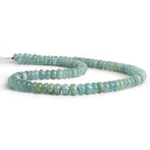 6-8mm Aquamarine Plain Rondelles 16 inch 85 beads - The Bead Traders