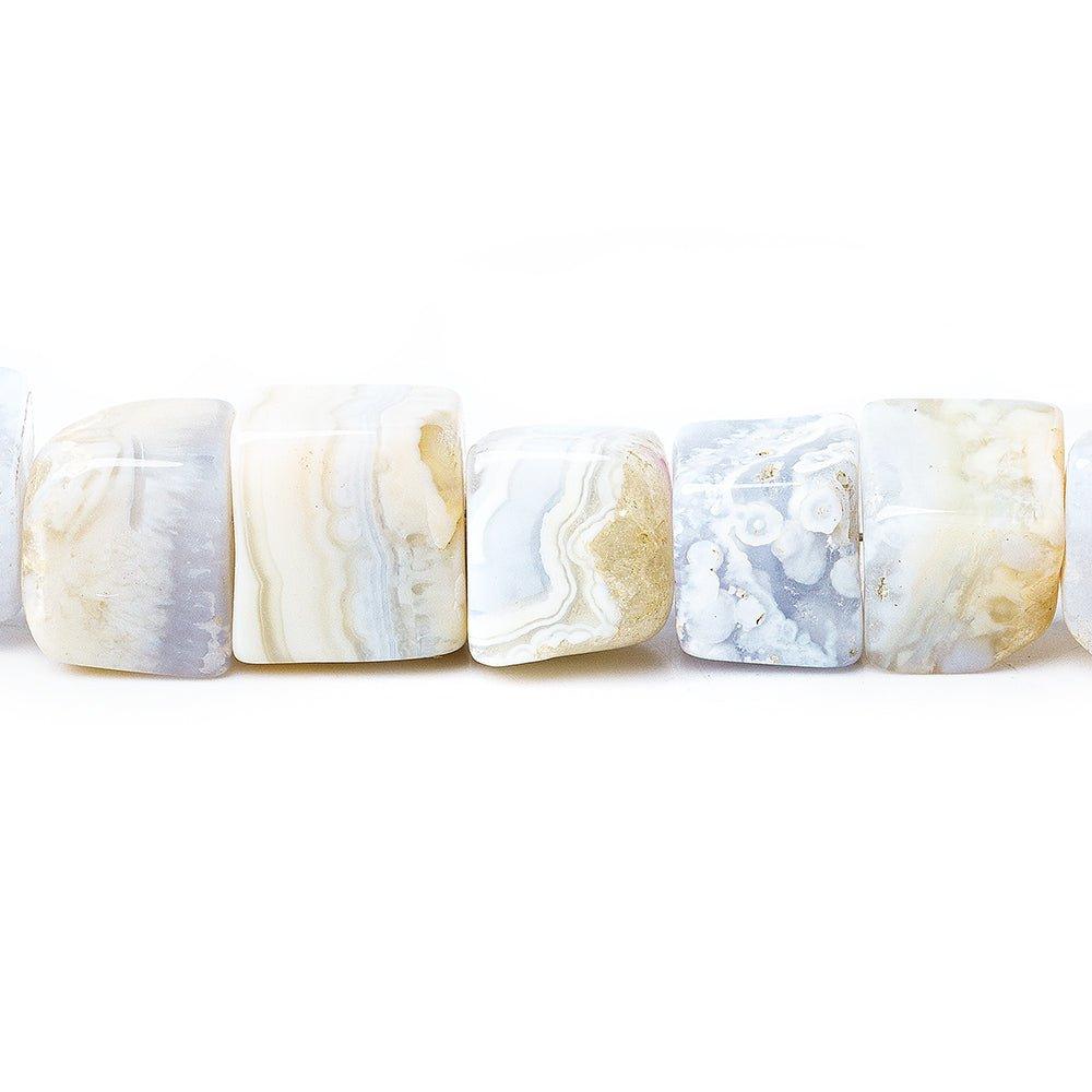 6-8mm Blue Lace Agate Plain Cube Beads 55 pieces - The Bead Traders